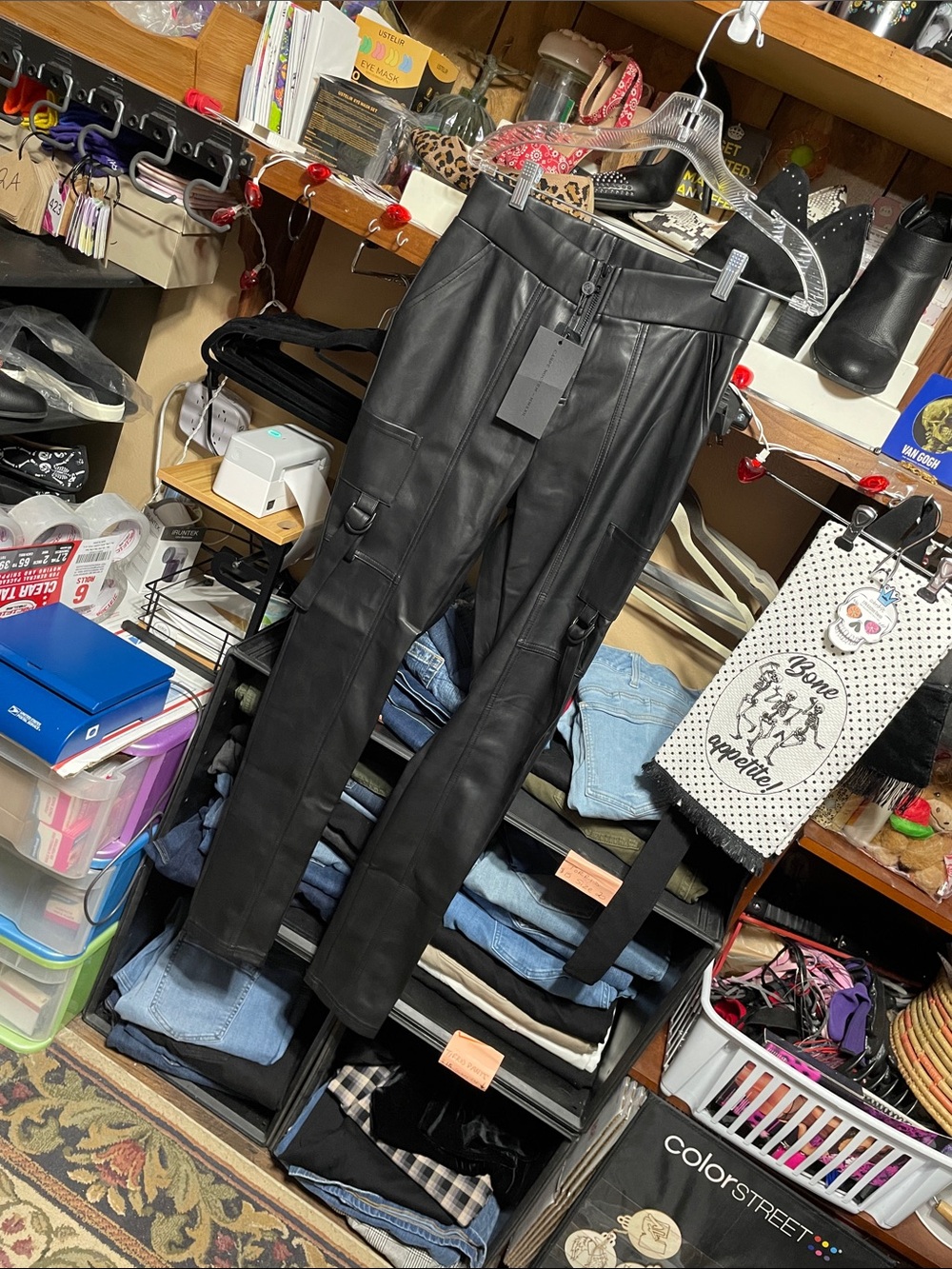 #223 size medium killstar kihilist NWT Black Faux Leather Pants